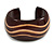 Wide Chunky Wooden Cuff Bracelet/ Bangle with Wavy Pattern/ Medium /Possible Natural Irregularities - view 4