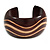 Wide Chunky Wooden Cuff Bracelet/ Bangle with Wavy Pattern/ Medium /Possible Natural Irregularities - view 5