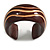 Wide Chunky Wooden Cuff Bracelet/ Bangle with Wavy Pattern/ Medium /Possible Natural Irregularities - view 2