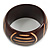 Wide Chunky Wooden Bangle Bracelet with Geometric Pattern/ Medium/Possible Natural Irregularities - view 4