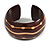 Wide Chunky Wooden Cuff Bracelet/ Bangle with Lines and Dots Pattern/Medium/Possible Natural Irregularities - view 4
