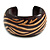 Wide Chunky Wooden Cuff Bracelet/ Bangle with Curvy Lines Pattern/ Medium /Possible Natural Irregularities - view 2