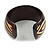 Wide Chunky Wooden Cuff Bracelet/ Bangle with Curvy Lines Pattern/ Medium /Possible Natural Irregularities - view 4