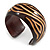 Wide Chunky Wooden Cuff Bracelet/ Bangle with Curvy Lines Pattern/ Medium /Possible Natural Irregularities - view 6