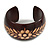 Wide Chunky Wooden Cuff Bracelet/ Bangle with Floral Motif/ Medium /Possible Natural Irregularities - view 4
