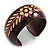 Wide Chunky Wooden Cuff Bracelet/ Bangle with Floral Motif/ Medium /Possible Natural Irregularities - view 2
