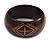Wide Chunky Wooden Bangle Bracelet with Tribal Motif/ Medium/Possible Natural Irregularities - view 4