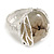 240g Bold Chunky Light Grey Resin Stone Textured Hinged Bangle Braclet in Light Silver Tone - Size M/L - view 8