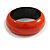 Orange Round Wooden Bangle Bracelet (Natural Irregularities) - Medium Size - view 2