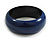 Dark Blue Round Wooden Bangle Bracelet (Natural Irregularities) - Medium Size - view 2