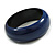 Dark Blue Round Wooden Bangle Bracelet (Natural Irregularities) - Medium Size - view 4