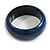 Dark Blue Round Wooden Bangle Bracelet (Natural Irregularities) - Medium Size - view 5