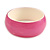 Pink Acrylic Off Round Bangle Bracelet - Medium Size - view 2