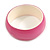 Pink Acrylic Off Round Bangle Bracelet - Medium Size - view 4