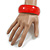 Red Acrylic Off Round Bangle Bracelet - Medium Size - view 3