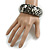 White/Black Wood Bangle Bracelet(Possible Natural Irregularities) M/L Size - view 3