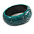 Round Wooden Bangle Bracelet with Abstract Motif Painted in Green/Metallic Silver/Black Colours - Medium Size - view 6