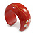 Large Chunky Red Floral Wooden Cuff Bracelet/Possible Natural Irregularities - Size L - view 5