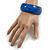 Blue Acrylic Off Round Bangle Bracelet - Medium Size - view 3