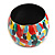 Multicoloured Wide Chunky Wooden Bangle Bracelet with Spotty Pattern - Small Size - view 5