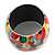 Multicoloured Wide Chunky Wooden Bangle Bracelet with Spotty Pattern - Small Size - view 7