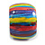 Multicoloured Stripy Wide Chunky Wooden Bangle Bracelet - M Size - view 4