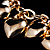 3D Heart Charm Bracelet In Gold Tone - view 2