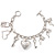 Multi Heart, Key And Padlocks Charms Silver Link Bracelet