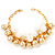Gold Tone Simulated Pearl Cluster Fashion Bracelet