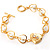 Gold Tone Heart Locket & Glass Pearl Bracelet