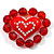 Red Plastic Jumbo Heart Stretch Costume Bracelet - view 4