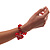 Red Plastic Jumbo Heart Stretch Costume Bracelet - view 5