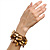 Multi-Strand Brown Wooden Nugget Stretch Bracelet - view 8
