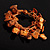Multi-Strand Orange Wooden Nugget Stretch Bracelet - view 2