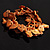 Multi-Strand Orange Wooden Nugget Stretch Bracelet - view 3