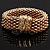 Gold Tone Wide Magnetic Fashion Bracelet