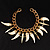 Teeth & Dagger Charms Fashion Bracelet (Gold Tone)
