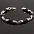 Rhodium Plated & Black Rubberized Fashion Bracelet - view 6