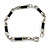 Rhodium Plated & Black Rubberized Fashion Bracelet - view 3