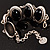5 Oval Jet-Black Stone Double Chain Fashion Bracelet - view 6