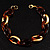 Brown And Gold Plastic Oval Link Costume Bracelet