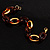 Brown And Gold Plastic Oval Link Costume Bracelet - view 4