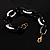 Silver And Black Plastic Oval Link Costume Bracelet