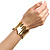 Boho Chic Jumbo Gold Plated Flex Cuff Bracelet - view 6