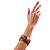 Colour Fusion Wood Stretch Bracelet (Orange & Black) - view 7