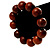 Wood Round Bead Flex Bracelet (Brown) - view 5