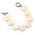 Flat Round Disc Shell Bracelet On The Cotton Thread (White) - view 5