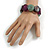 Multicoloured Stretch Resin Bracelet (Purple, Brown & Green) - view 2