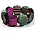 Multicoloured Stretch Resin Bracelet (Purple, Brown & Green) - view 9