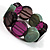 Multicoloured Stretch Resin Bracelet (Purple, Brown & Green) - view 7